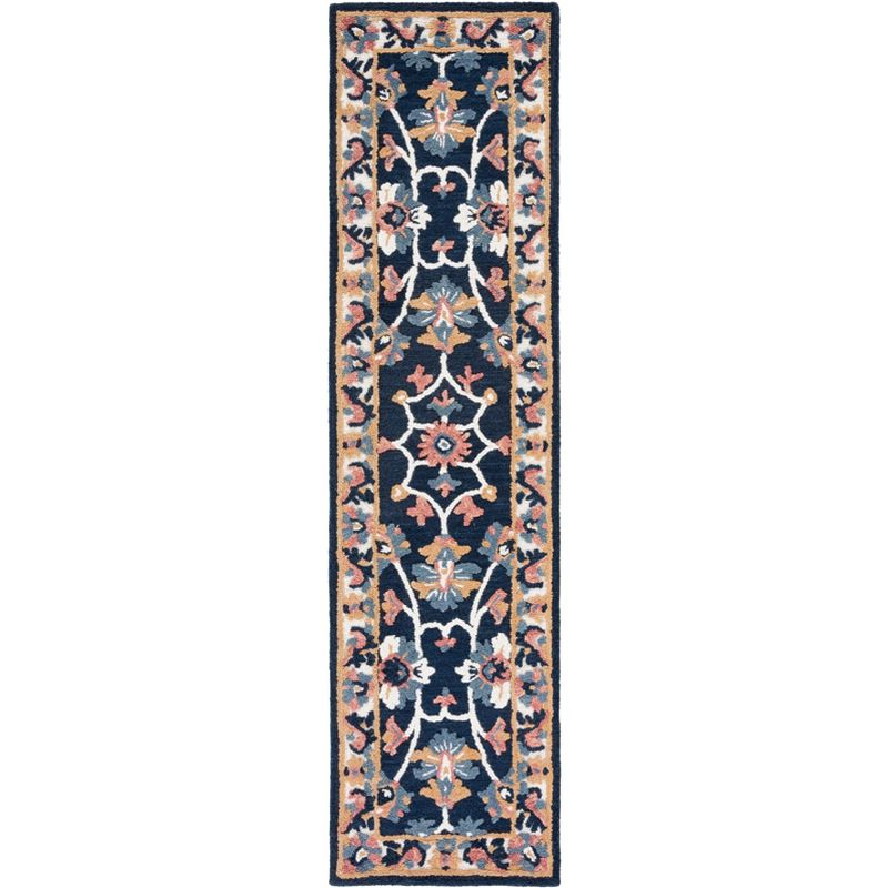 Blossom BLM176 Hand Tufted Runner Rug - Blue/Ivory - 2'3"x9' - Safavieh.
