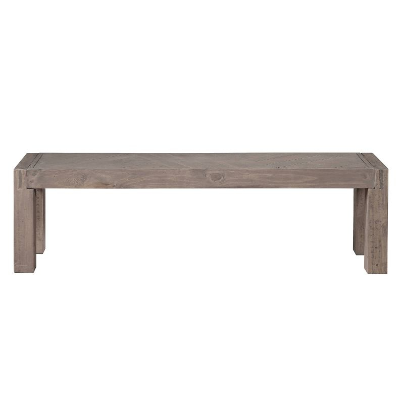 Auckland Bench Reclaimed Wood Weathered Gray - Steve Silver Co.: CSA Certified, Stained Textured Veneer, No Back