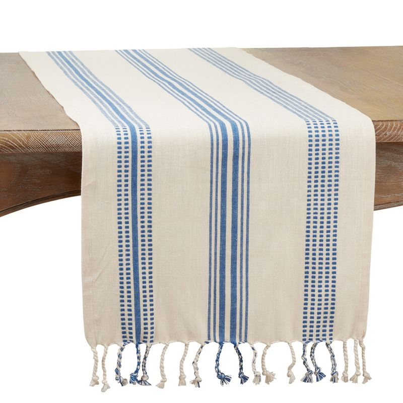 Saro Croetter Striped 100% Cotton Table Runner