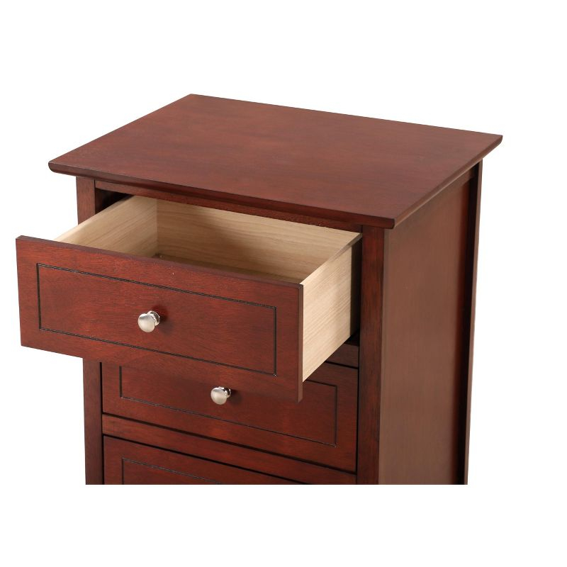 Passion Furniture Daniel 3-Drawer Cherry Nightstand (25 in. H x 19 in. W x 15 in. D)