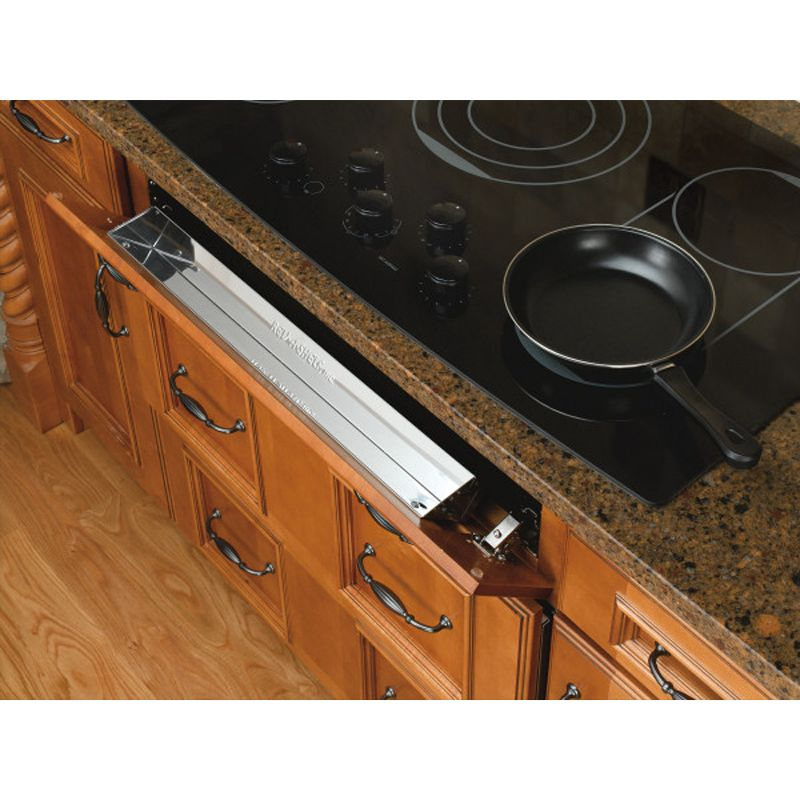 Rev-A-Shelf 31" Slim Tip-Out Sink Tray for Kitchen and Bathroom Base Cabinets, Large Pull Out Stainless Steel Storage Organizer, Silver, 6541-31-52