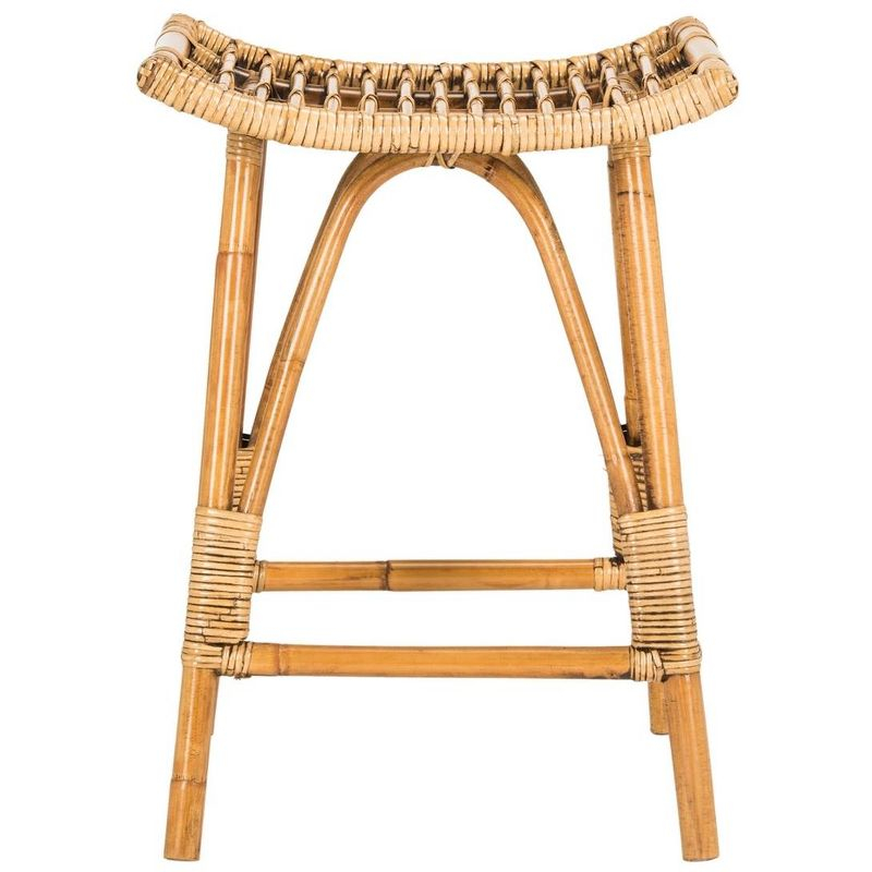 Leda Rattan Counter Stool - WIK6512 - Brown - Safavieh
