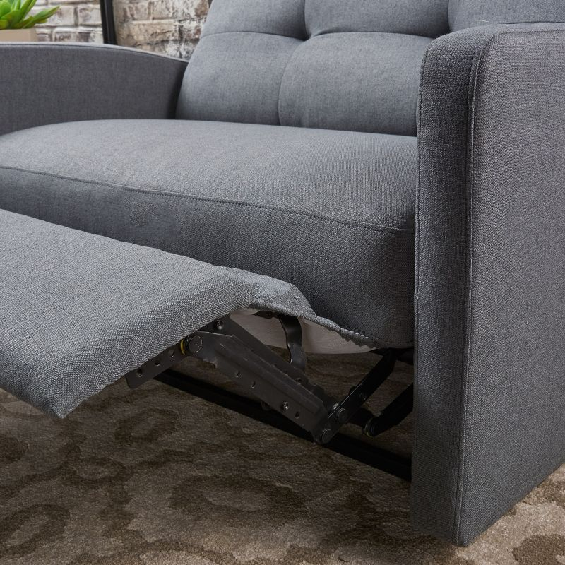 Halima 2-Seater Recliner - Charcoal - Christopher Knight Home: Precision Mechanism, Polyester Upholstery