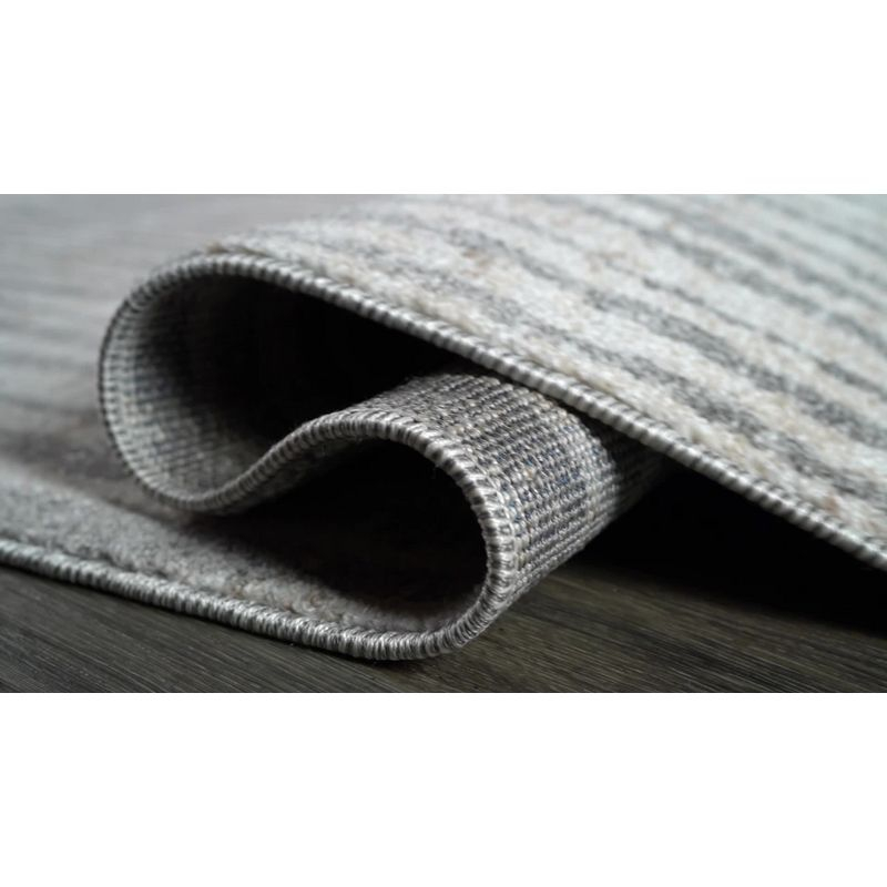 3'x5' Skoura Modern Bold Stripe Area Rug, Beige/Dark Gray - JONATHAN Y