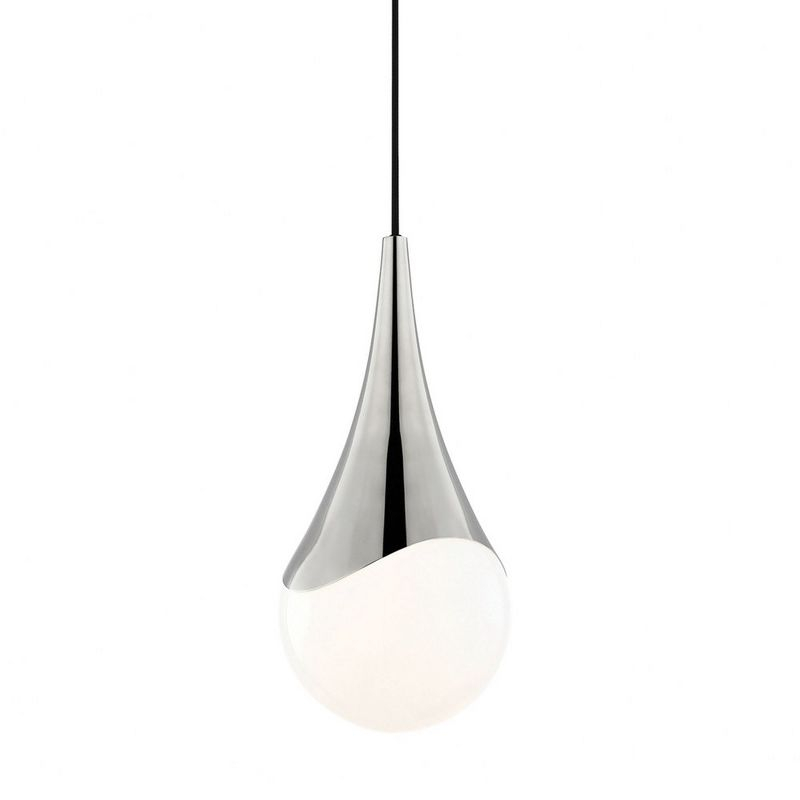 Mitzi Ariana 1 - Light Pendant in  Polished Nickel Opal Glossy Glass Shade  Shade