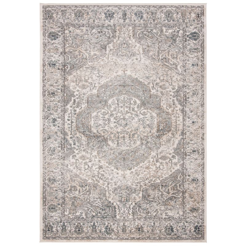 Martha Stewart Rancher Oregon - MSR867 - Indoor Power Loomed Area Rugs - Ivory/Grey - 5'1"x7'6"