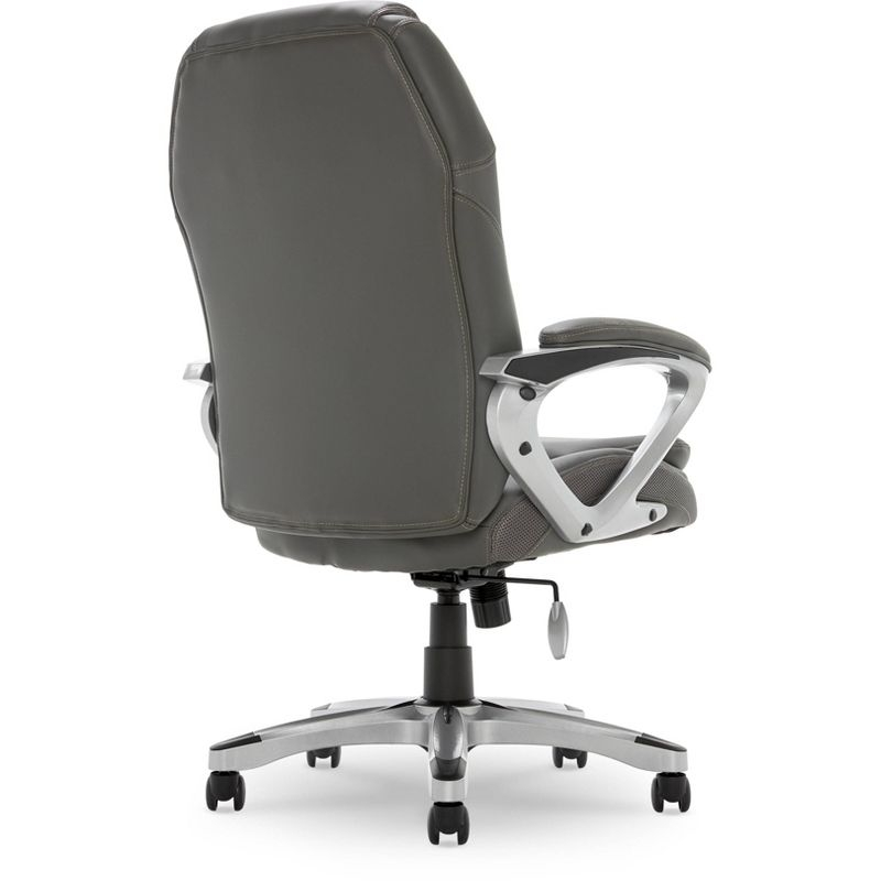Amplify Executive Mesh Office Chair Seamless Light Gray - Serta: Ergonomic with Fixed Arms & Casters, Adjustable Height