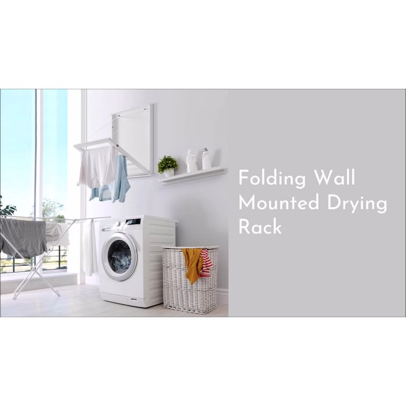 6 Slotted Folding Wall Mounted Laundry Drying Rack White - Danya B.