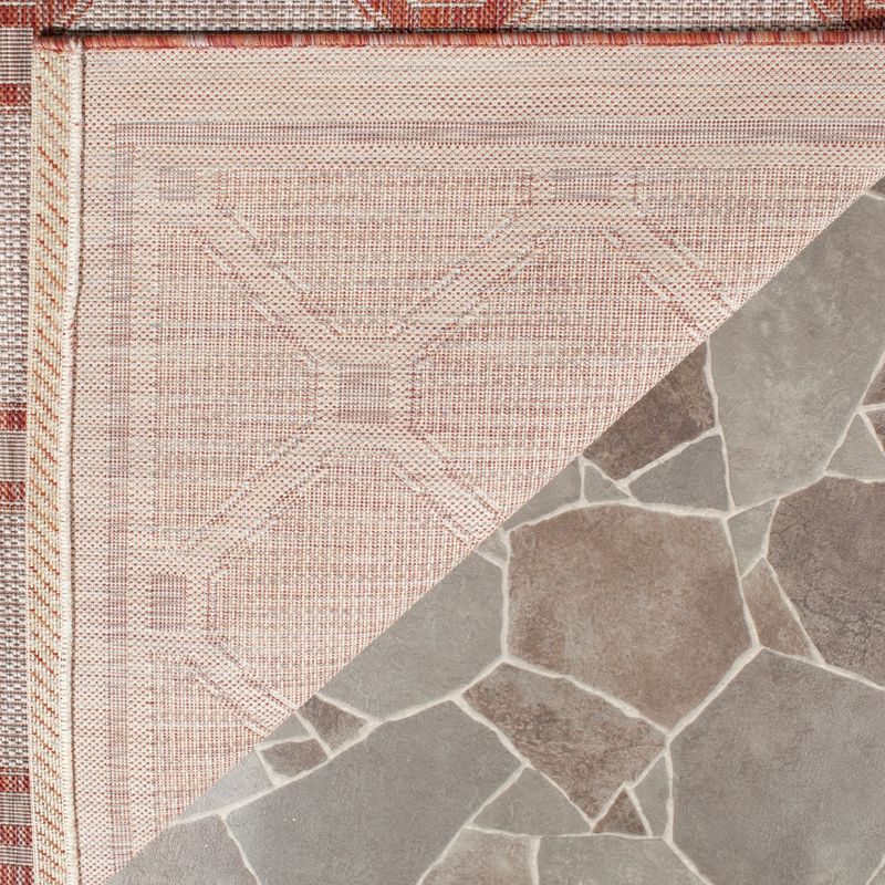 Courtyard CY8474 Power Loomed Indoor/Outdoor Area Rug - Red/Beige - 6'7"x9'6" - Safavieh.