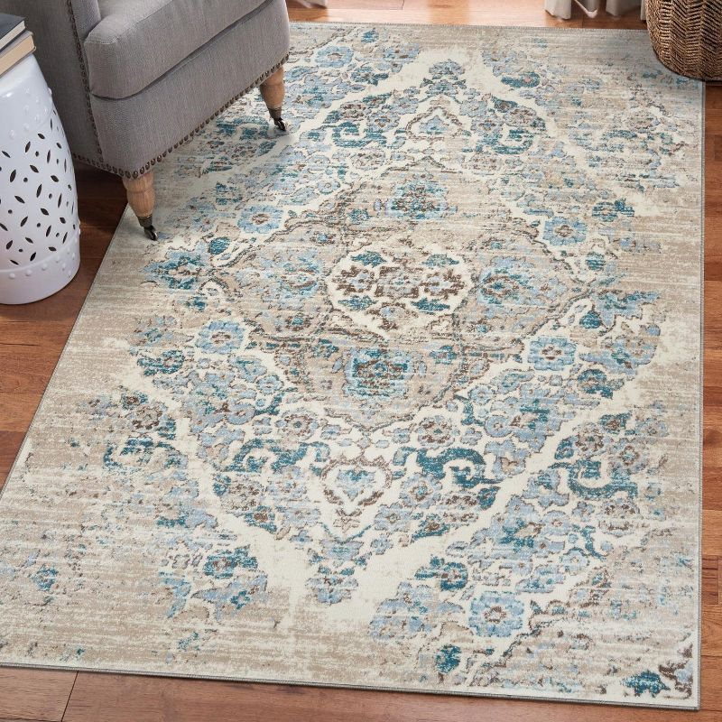 Luxe Weavers Victoria Collection Cream 9x12 Floral Area Rug