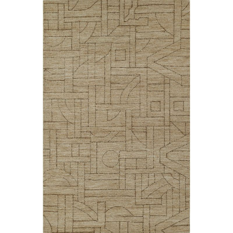 Momeni 2'3"x8' Teppe Rowan Handtufted Runner Rug Natural: Wool, Geometric Pattern, Low Pile, Indoor Use, Handmade