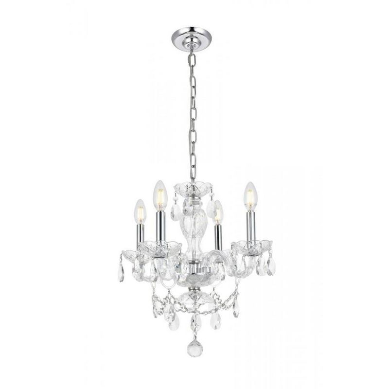 Elegant Lighting Elle Collection Pendant D17in H18in Lt:4 Chrome Finish