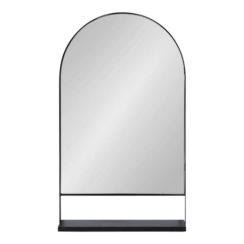 20" x 34" Chadwin Decorative Wall Mirror with Shelf Black - Kate & Laurel All Things Decor: Arched, Farmhouse-Inspired