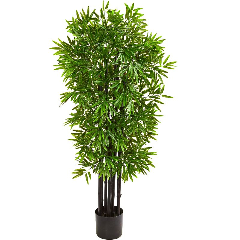 Nearly Natural 51-in Bamboo Artificial Tree with Black Trunks UV Resistant (Indoor/Outdoor)