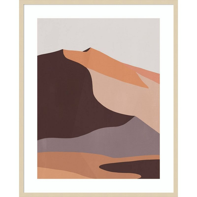 33"x41" Desert Dunes II by Annie Warren Wood Framed Wall Art Print Brown - Amanti Art: Modern Acrylic Lithograph, Fir Wood Frame