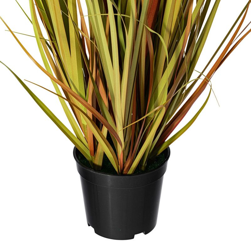 Vickerman 24" PVC Artificial Potted Mixed Brown Grass. In a 5"Lx5"Wx3.75"H base.