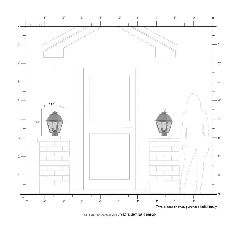 Livex Lighting Mansfield 2 - Light Post Light in  Vintage Pewter