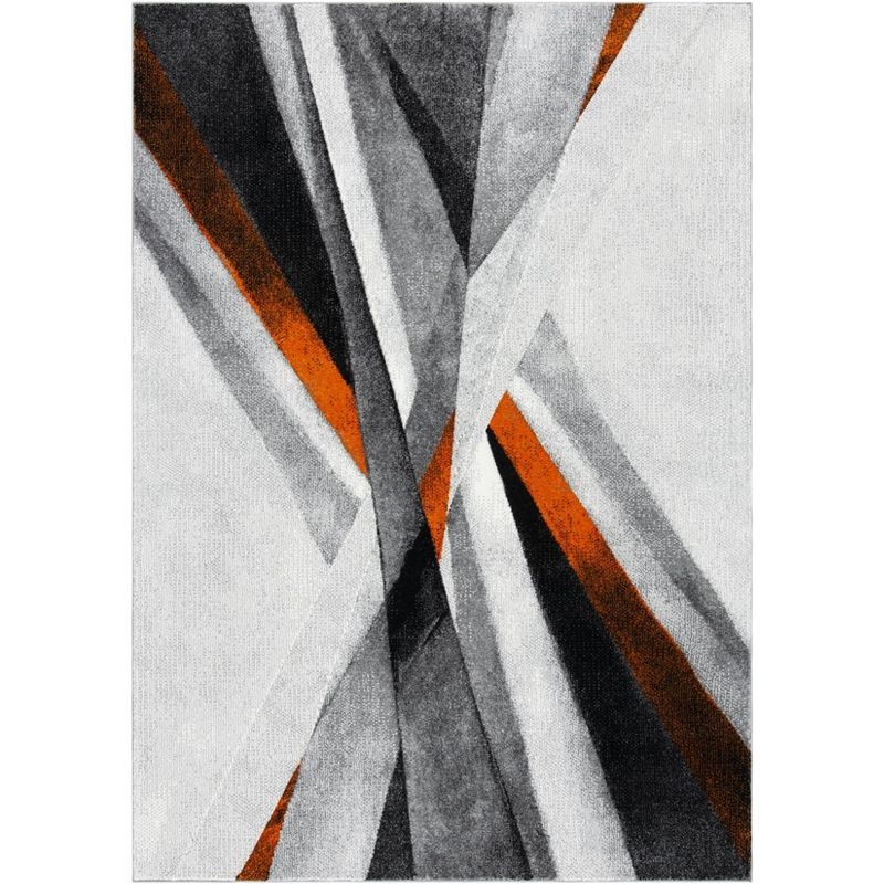 Hollywood HLW710 Machine Made Area Rug - 9'x12' - Grey/Orange - Safavieh
