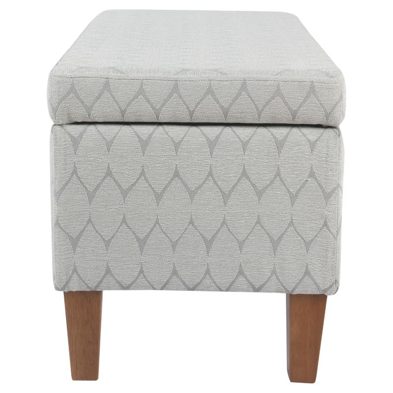 Large Textured Storage Bench Light Gray - HomePop: Upholstered, Bedroom, Rectangular, Wood Legs