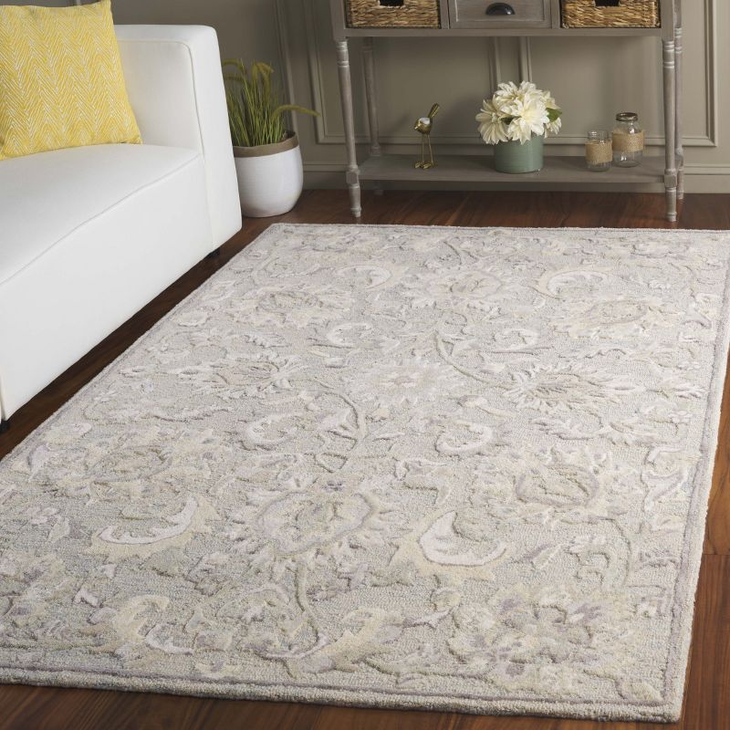 Glamour GLM624 Hand Tufted Indoor Area Rug - Light Blue/Ivory - 6'x6' - Safavieh