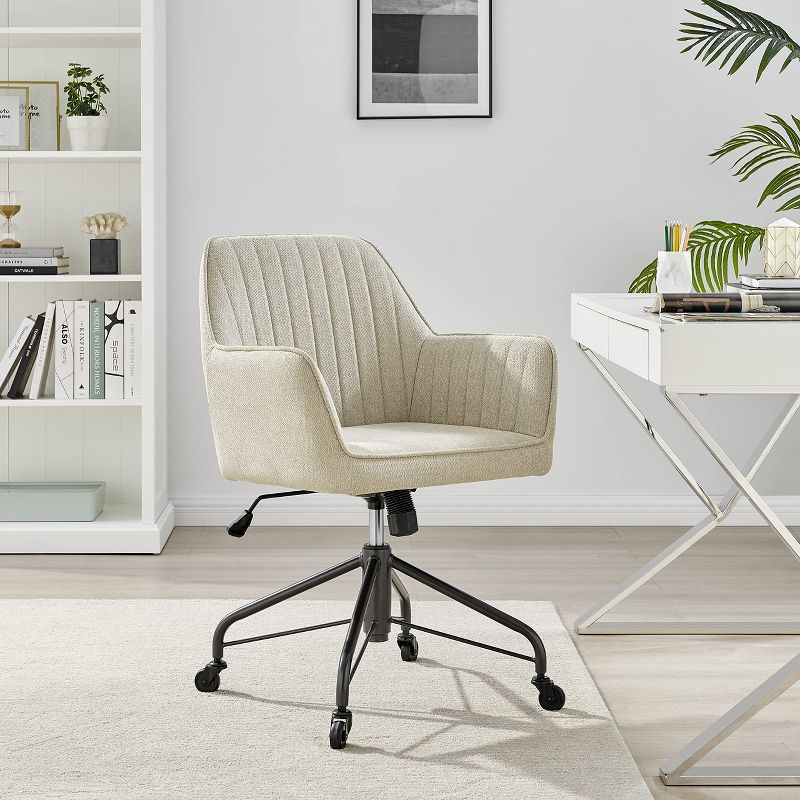New Pacific Direct Thompson Fabric Swivel Office Arm Chair