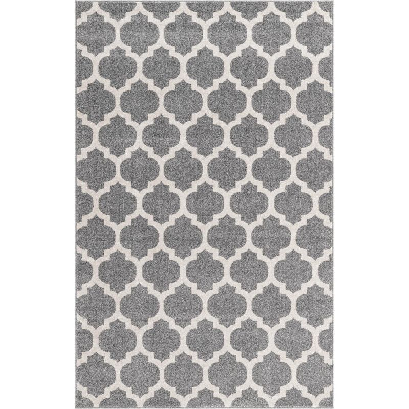 Unique Loom 5' 1 x 8' 0 Trellis Philadelphia Dark Gray Area Rug