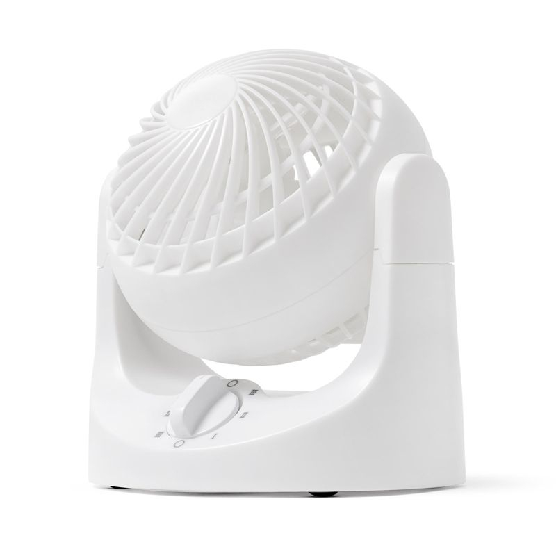 IRIS USA WOOZOO Small Desk Fan, 3 Speed, 112° Adjustable Tilt, Low Noise, Tabletop Air Circulator, White