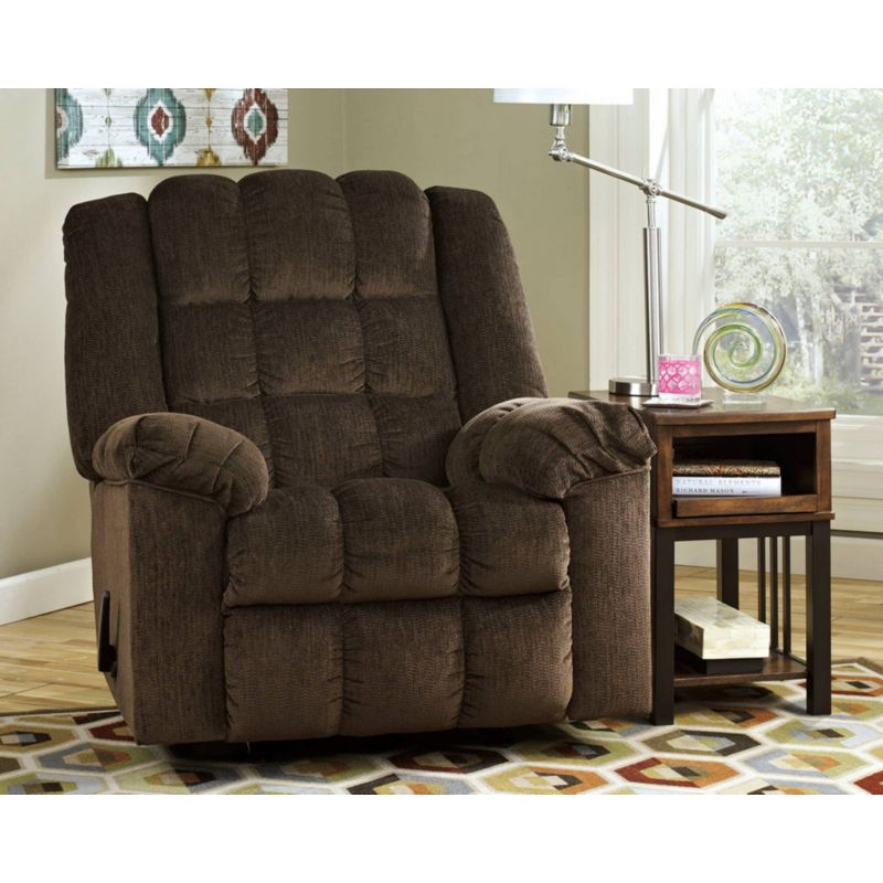 Ludden Rocker Side Lever Recliner Cocoa - Signature Design by Ashley: Plush Upholstery, Comfort Style