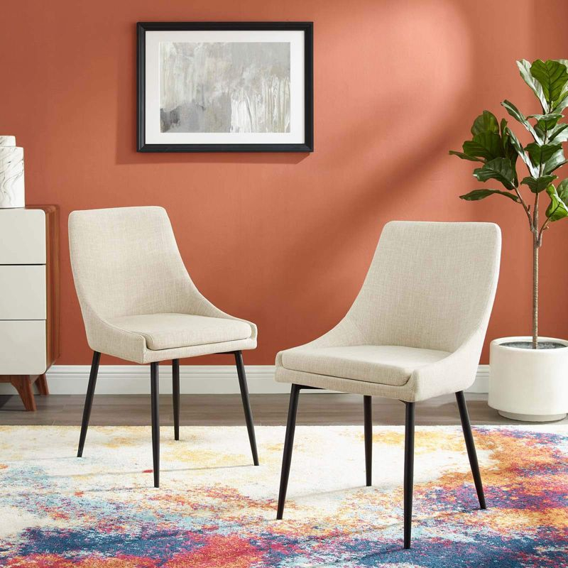 Modway Viscount Upholstered Fabric Dining Chairs - Set of 2