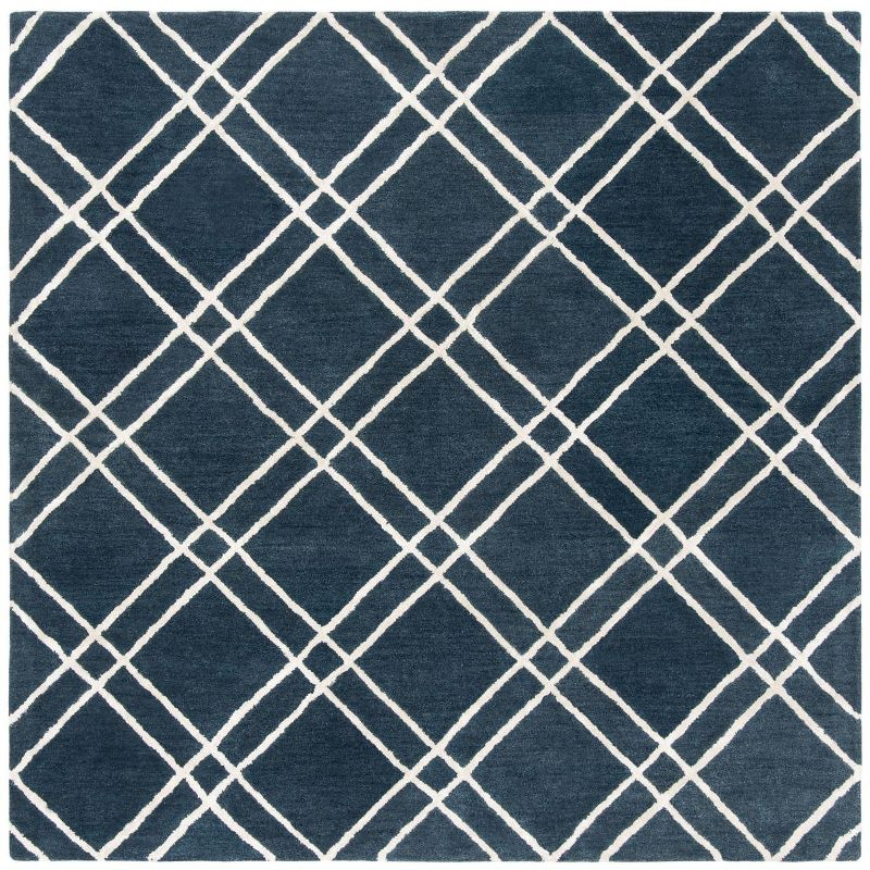 Himalaya HIM901 Handmade Area Rug - 4'x4' - Navy/Silver - Safavieh
