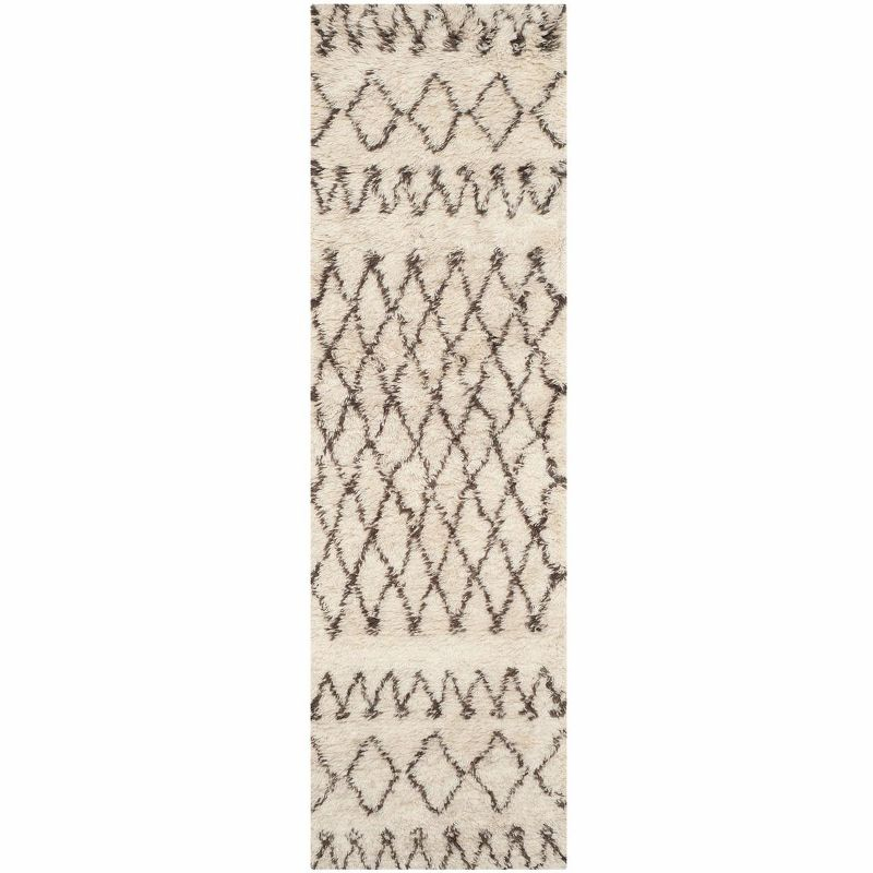 Casablanca CSB851 Hand Tufted Indoor Runner Rug - Ivory/Dark Brown - 2'3"x6' - Safavieh