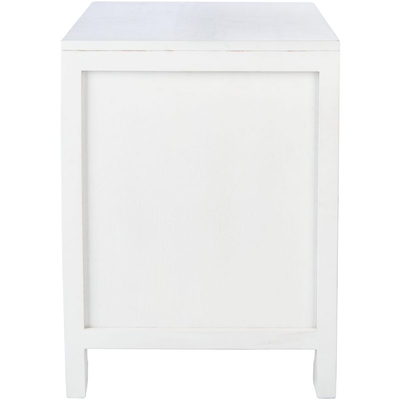 Dave 1 Drawer 1 Door Nightstand - White/Natural - Safavieh.