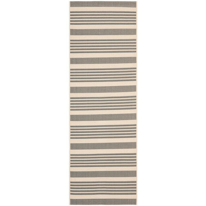 Courtyard CY6062 Power Loomed Indoor/Outdoor Runner Rug - Grey/Bone - 2'3"x10' - Safavieh.
