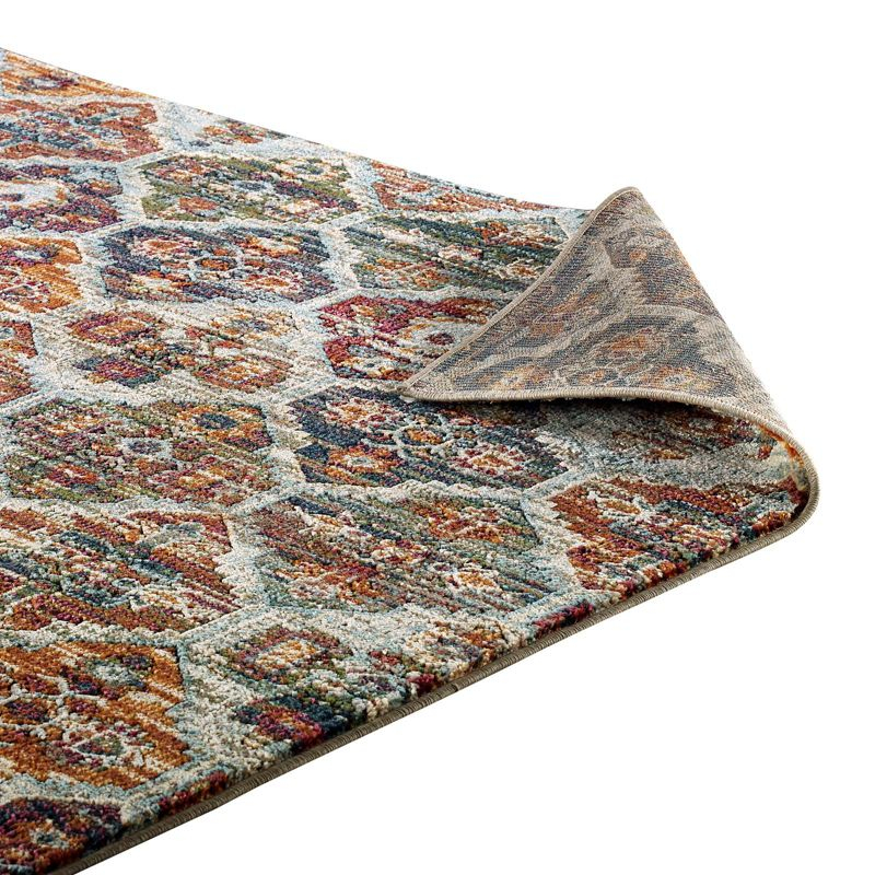 Modway Tribute Azalea Distressed Vintage Floral Lattice 8x10 Area Rug
