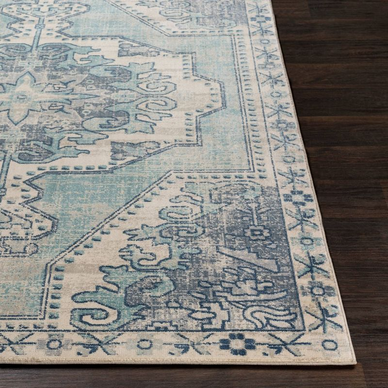 Livabliss 7'10"x9'11" Thatch Traditional Rug Blue: Medium Pile, Fade & Stain-Resistant, Indoor Use