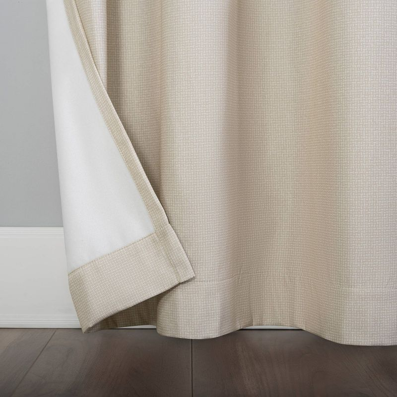 84"x40" Lindstrom Textured Draft Shield Fleece Insulated Energy Saving Grommet Top Room Darkening Curtain Panel Beige - No. 918
