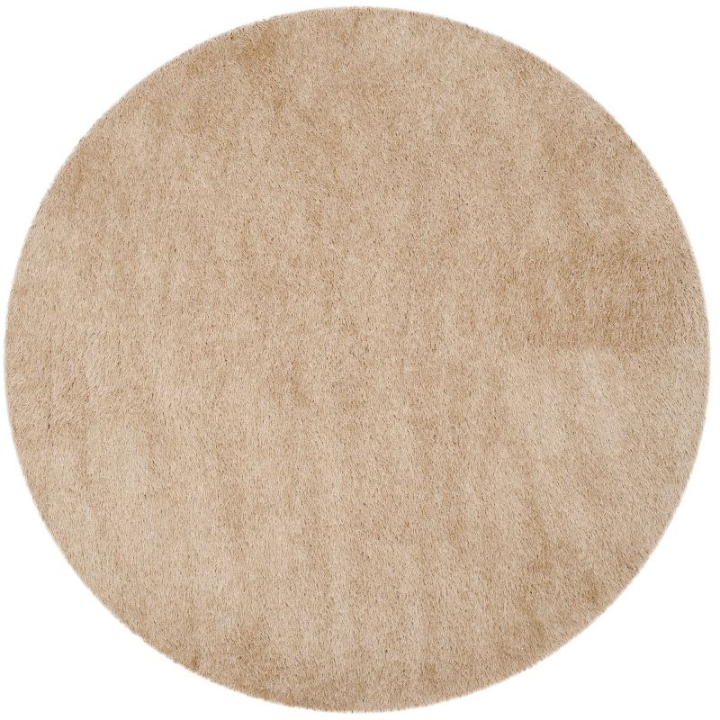 Venice Shag SG256 Hand Tufted Indoor Area Rug - Champagne - 6' Round - Safavieh