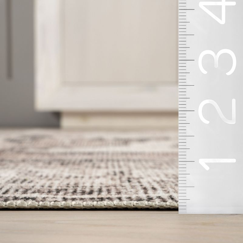 Nuloom Gladys Pet Friendly Machine Washable Vintage Medallion Area Rug, Runner 2' 6" x 8', Light Grey