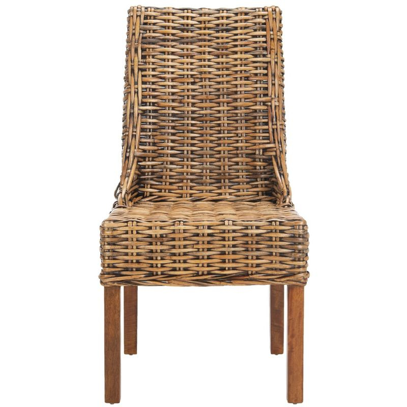 Suncoast 18" H Arm Chair (Set of 2) - FOX6503 - Brown/Teak Brown - Safavieh Couture