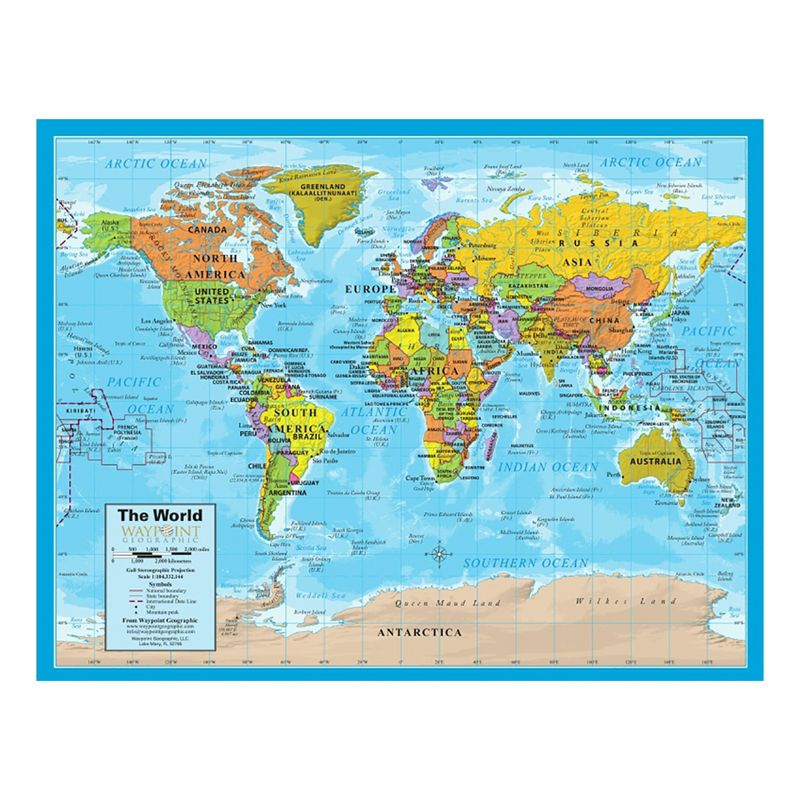 Waypoint Geographic World/USA Laminated Notebook Maps, 12 Count