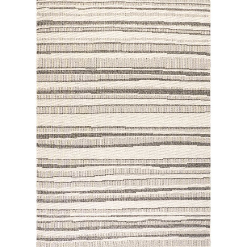 5' x 8' Castara Wavy Stripe Modern Indoor/Outdoor Area Rug, Cream/Dark Gray - JONATHAN Y