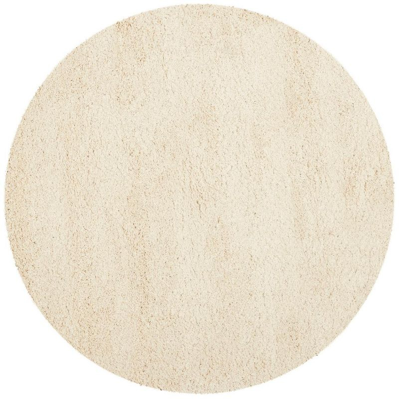California Shag SG151 Power Loomed Indoor Area Rug - Ivory - 9' Round - Safavieh