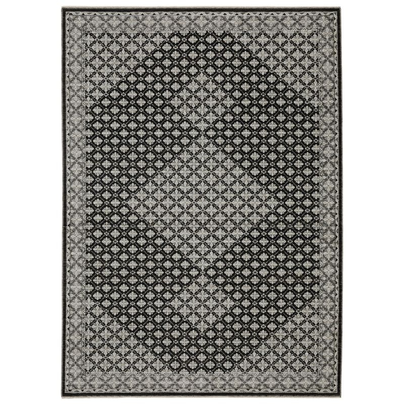 Oriental Weavers Chamberlain CH04A Black/ Grey Indoor Area Rug - 5'3" x 7'6"