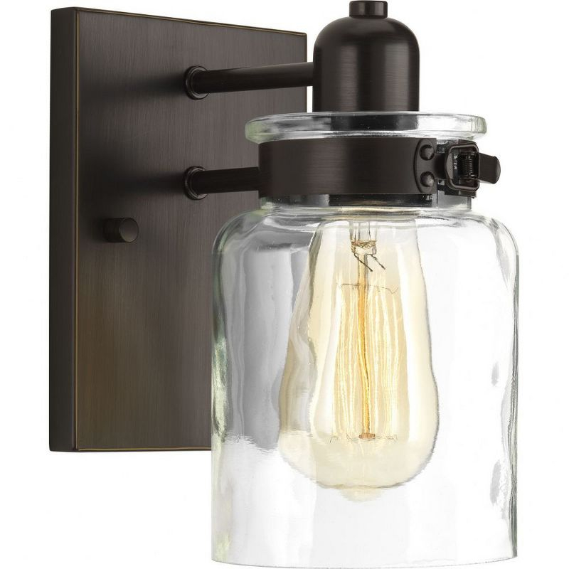 Progress Lighting Calhoun 1-Light Bath & Vanity, Steel, Antique Bronze, Clear Glass Shade