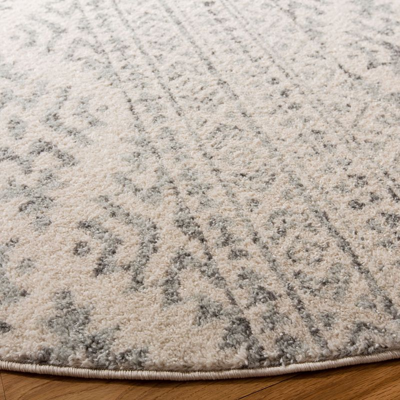 Tulum TUL272 Power Loomed Area Rug - Ivory/Grey - 3' round - Safavieh.