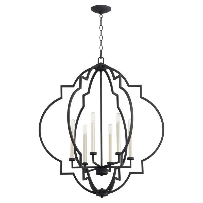 Quorum Lighting Dublin 6-Light Pendant, Noir Finish, 29.5 Width, 34 Height