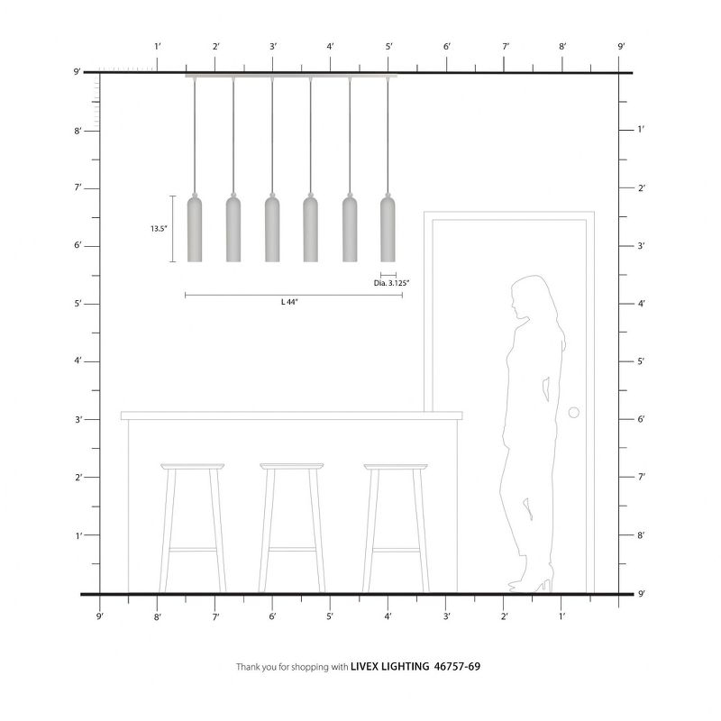 Livex Lighting Ardmore 6 - Light Island Pendant Light in  Shiny White