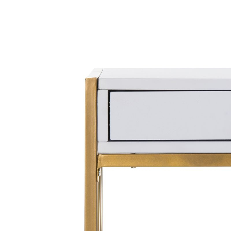 Elaine 1 Drawer Desk - White/Gold - Safavieh