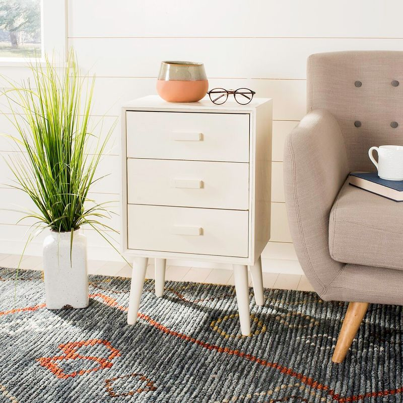 Pomona 3 Drawer Accent Table - CHS5700 - Vintage White - Safavieh
