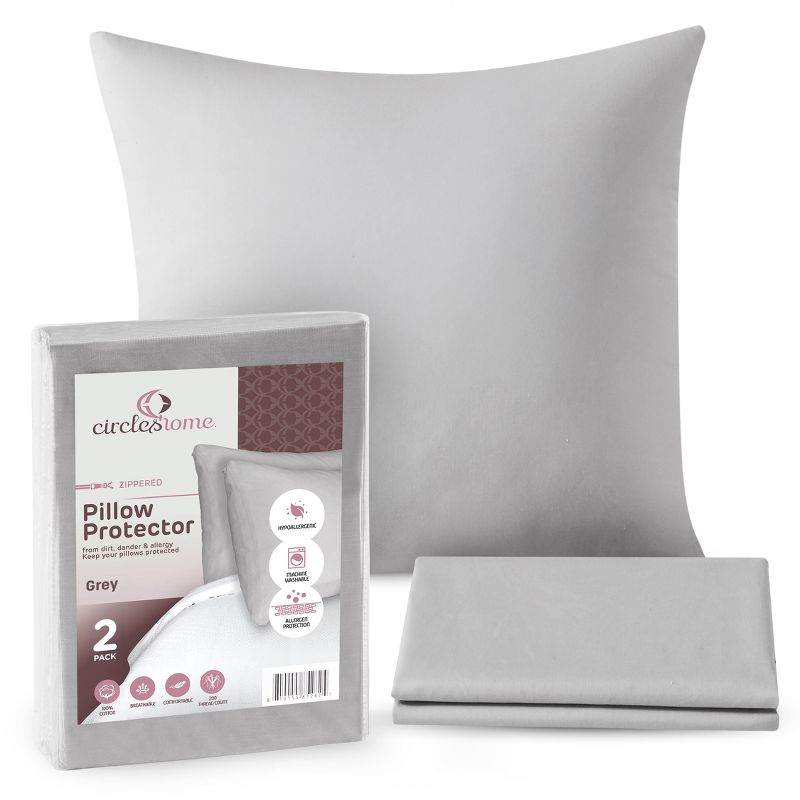 Circles Home, 100% Cotton Zippered Pillow Protector